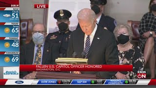 President Biden honors fallen Capitol officer Billy Evans