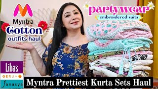 Huge 8+🎀 Myntra Kurti/Kurta Set Haul🎀 New Anarkali Suit, Maxi dress, Office Trouser Myntra EORS Haul