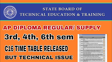 AP DIPLOMA REGULAR / SUPPLY 3rd , 4th, 6sem time table Released | technical issue