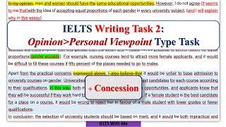 IELTS Writing Task 2: Opinion (Personal) Viewpoint Type Task