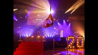 Greatest Showman themed aerial hoop show at corporate event