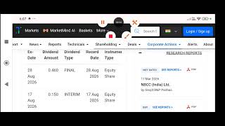 NBCC Dividend history 2026