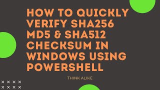 Celebrity How to quickly verify SHA256 MD5 & SHA512 Checksum in Windows using PowerShell Profile