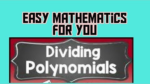 Division of Polynomials by a Monomial