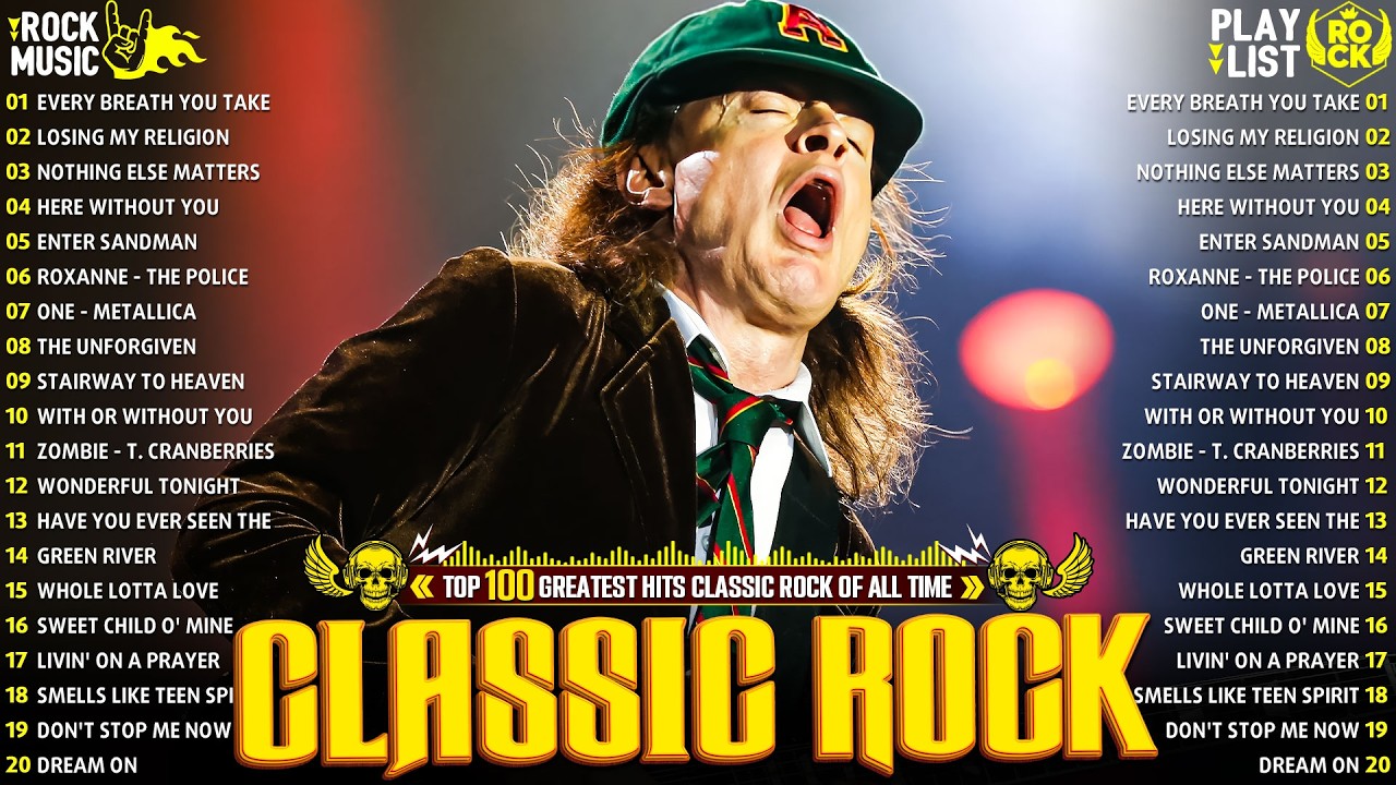 Top 500 Classic Rock Songs Of All Time 🔥 AC/DC, Guns N' Roses, Metallica, Queen, Aerosmith, Bon Jovi