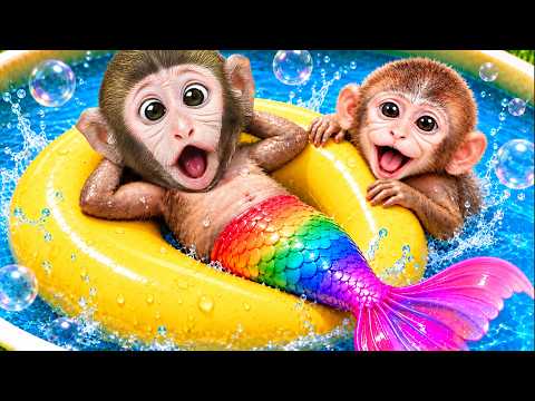 Mono MoMo Lava La Ropa Y Cosecha Ricos Hongos Con El Mono Bebe En La Granja 🧺🍄🐒 | MONO MOMO ESP