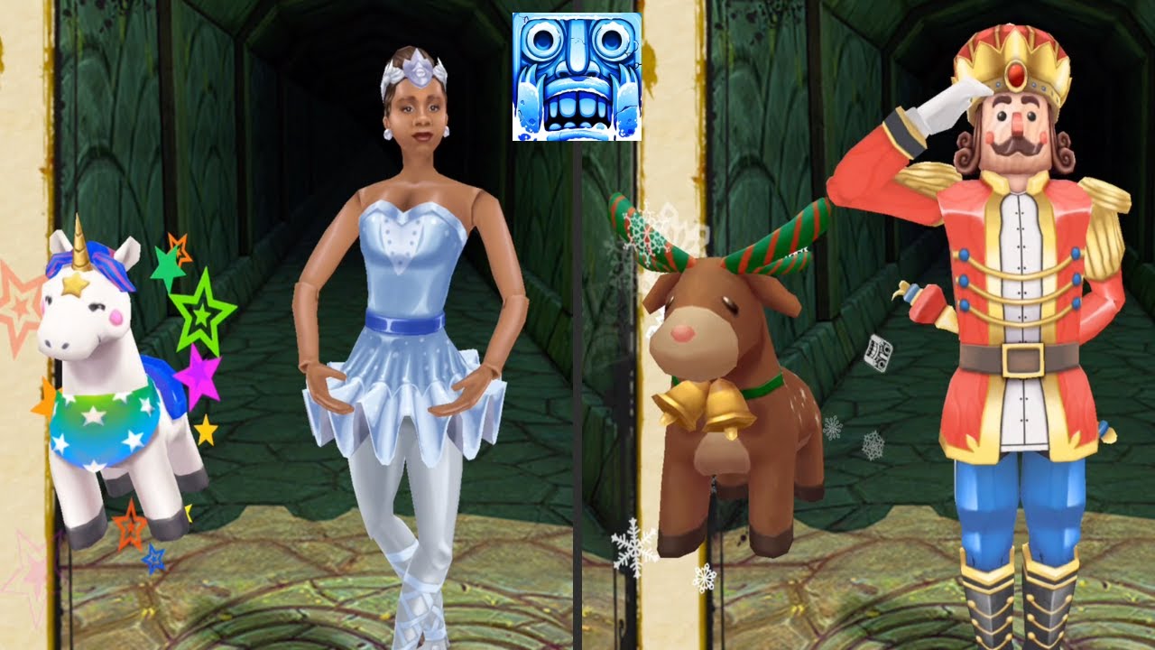 Temple Run 2 🎄BELLA BALLET & RAINBOW the Unicorn VS The Nutcracker WALLY NUTT &  HOLLY the Reindeer!