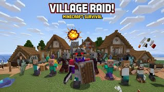 Minecraft Village raid| we're being attacked and kill the beast |minecraft #viral#minecraft#gaming