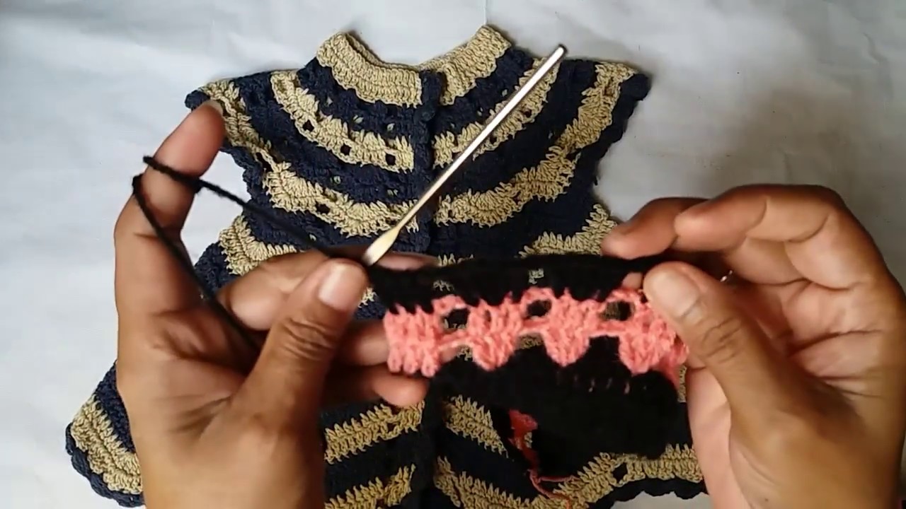 Crochet frock design for 6 month to 1-2 year girls - YouTube