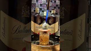 Ballantine’s Whisky Pour | Chilled Smoky Scotch Aesthetic