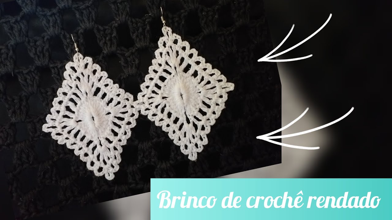 Brinco de croche rendado, tutorial passo a passo fácil de fazer