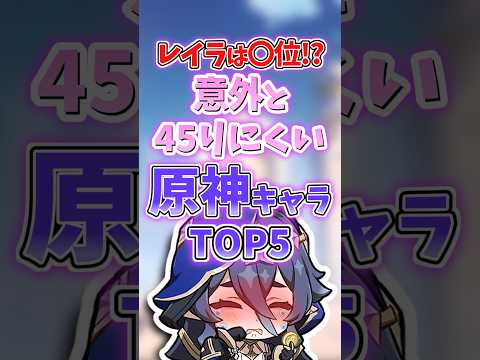 意外と45りにくいキャラランキング【原神】