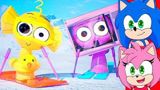 Sonic And Amy Watch Incredibox Sprunki Ski Time 3D Animation