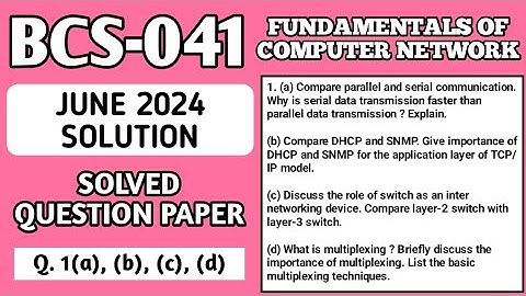 P1- 1(a), (b), (c), (d) | BCS041 June 24 Solution | BCS41 Solved Question Paper | BCS 041 Important