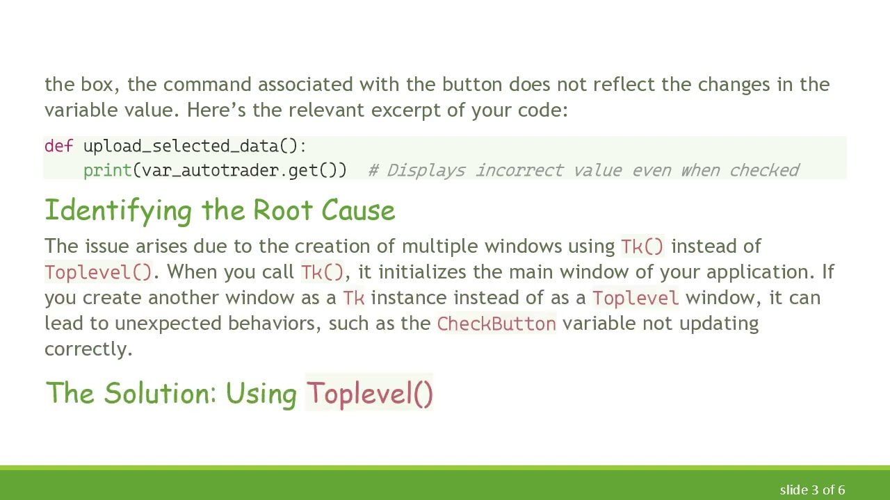 Resolving the CheckButton Variable Value Issue in Tkinter