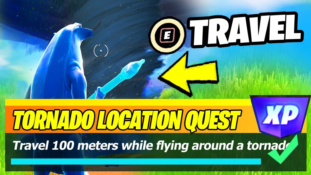 How to travel 100 meters while flying around a tornado in Fortnite