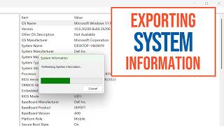 How to export System Information - Quick Tutorial