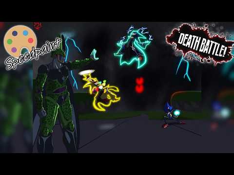 DEATH BATTLE! Speedpaint: Cell vs Metal Sonic (Dragon Ball vs Sonic the Hedgehog) Fight Artwork