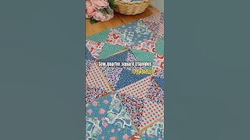 Sewing quarter square triangle blocks, 4 at a time! quick and simple sewing technique #quiltblock