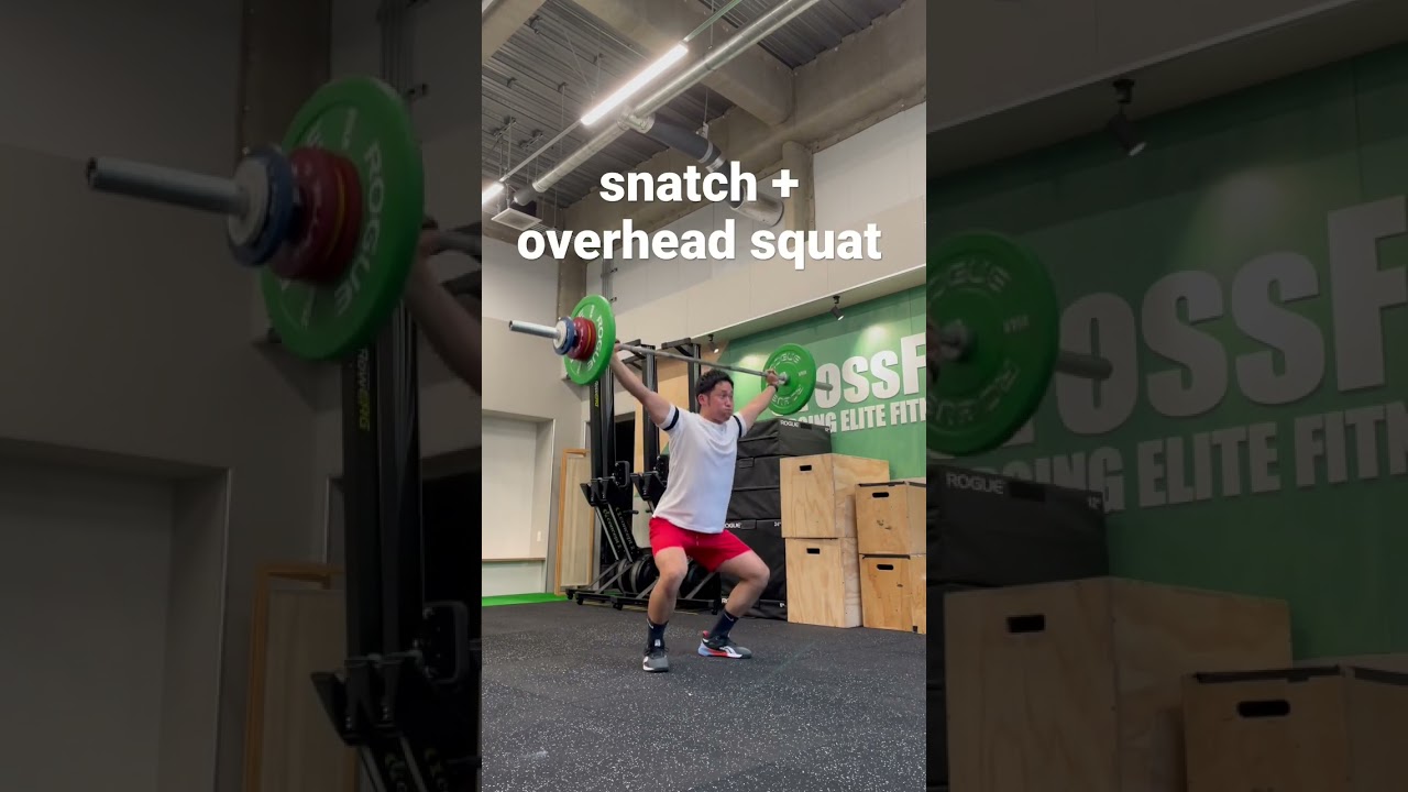 snatch pull + snatch + overhead squat crossfit olympic weightlifting 