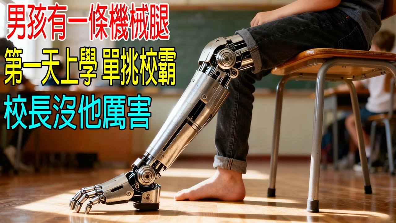 男孩有一條機械腿，第一天上學，單挑校霸，校長都沒他厲害！