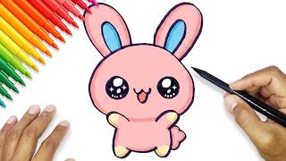 bunny drawing colour how draw rabbit