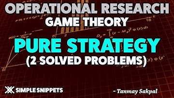MaxiMin & MiniMax Principles - Pure Strategy Problems(Solved) in game theory - Operations Research