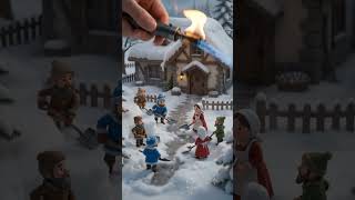 Giant Hand Saves Tiny Village from a Massive Snowstorm!#minirescue #tinyworld #satisfyinganimation