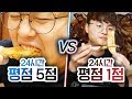 24시간동안 평점 5점 먹기 VS 평점 1점 먹기!! 진짜 1점은 별로일까?!ㅣ파뿌리