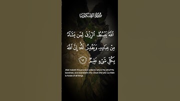 سورة العنكبوت الله يبسط الرزق لمن يشاء من عباده ويقدر له ان الله بكل شيء عليم الاية ٦٢