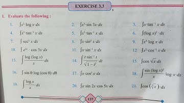 Exercise 3.3 Part 1 Indefinite Integration Class 12 HSC MATHS 2 Maharashtra board New syllabus