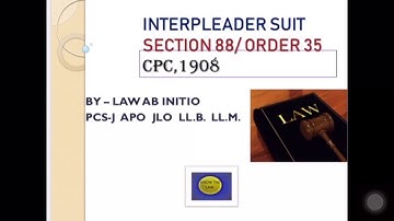 Inter pleader Suit -CPC,1908 SEC- 88 Order-35 #cpc #civillaw #interpleader #civilprocedurecode