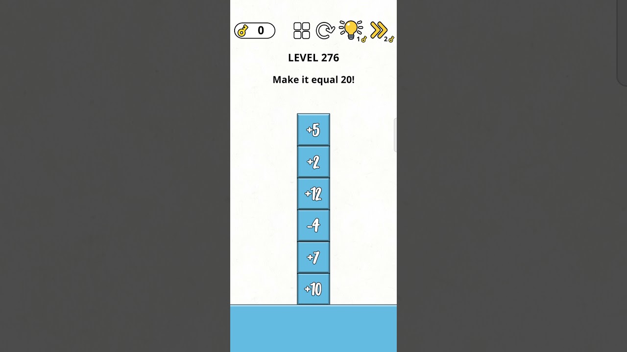 brain games IQ challenge level 276 Make it equal 20