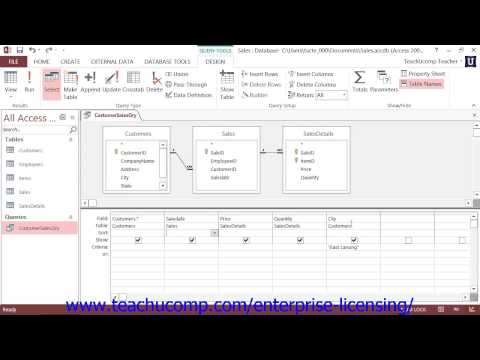 Microsoft Office Access Tutorial 2013 Using Queries 7.8 Employee Group Training