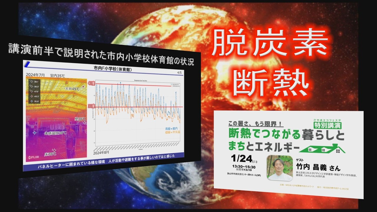 さやまエコフェスタ　特別講演一部「断熱でつながる暮らしとまちとエネルギー」講師：竹内 昌義さん