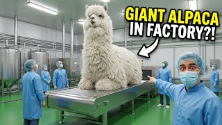 Inside the World's FLUFFIEST Factory! ☁️ Giant Alpaca Wool Process