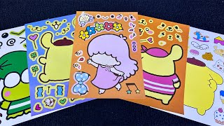 [🐾paper diy🐾] Decorate with Sticker Book Kuromi, Hello Kitty, Melody, Pompompurin | ASMR DIY Paper