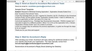 Accenture Application Already Exists Error | How to Fix It | Accenture Job Application 2026