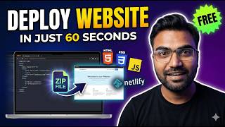 Deploy HTML Website FREE in Just 60 Seconds Using Netlify | How to Host Website On Netlify Tutorial