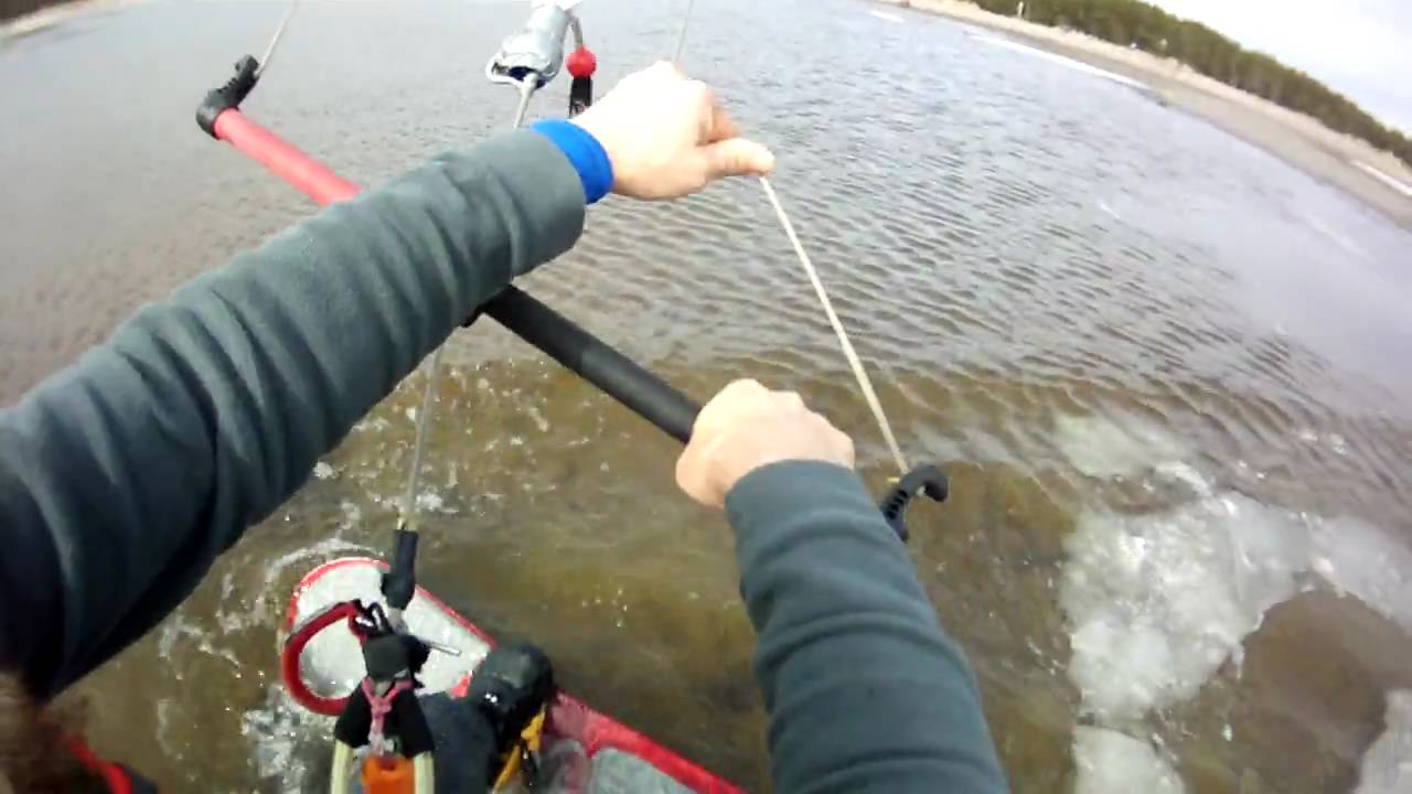 Kiteboarding on ice YouTube