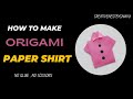 DIY Cute Origami Paper Shirt tutorial : Easy Craft for beginners