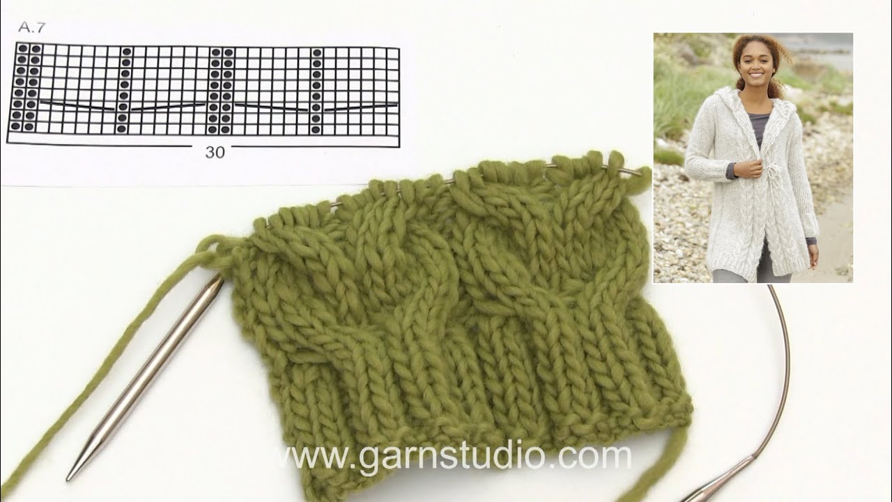 How to knit A.6 and A.7 in DROPS 172-4 - YouTube