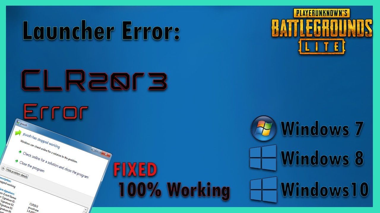 Tutorial How To Fix Clrr3 Error In Pubg Pc Lite 100 Working Ii Error Solving Video Youtube