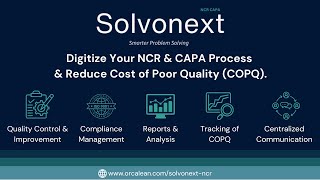 Digitize Your NCR & CAPA Process | Reduce Cost of Poor Quality - SolvoNext - NCR CAPA #orcalean