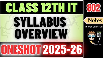 Class 12 IT Syllabus | Information Technology (Code 802) | BOARDS 2025-26