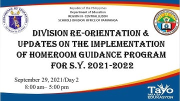 IMPLEMENTATION OF HOMEROOM GUIDANCE PROGRAM FOR S.Y. 2021-2022 DAY 2 AM