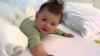 Super cute baby wakes up!