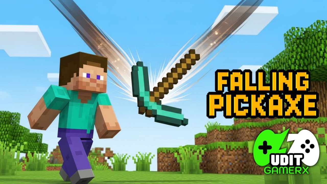 Falling Pickaxe Minecraft Challenge #shorts
