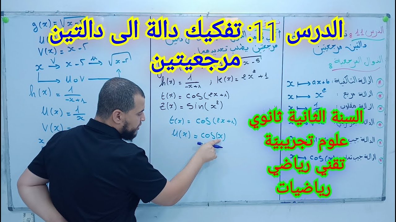 الدرس 11: تفكيك دالة الى دالتين مرجعيتين للسنة الثانية ثانوي جميع الشعب العلمية