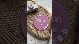 Daisy Baby Name Sign #cricut #smallbusiness #handmade #nurserydecor #nurserydesign #craftingmagic
